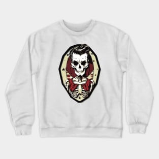 Fun Patriotic Rockabilly Skeleton Crewneck Sweatshirt